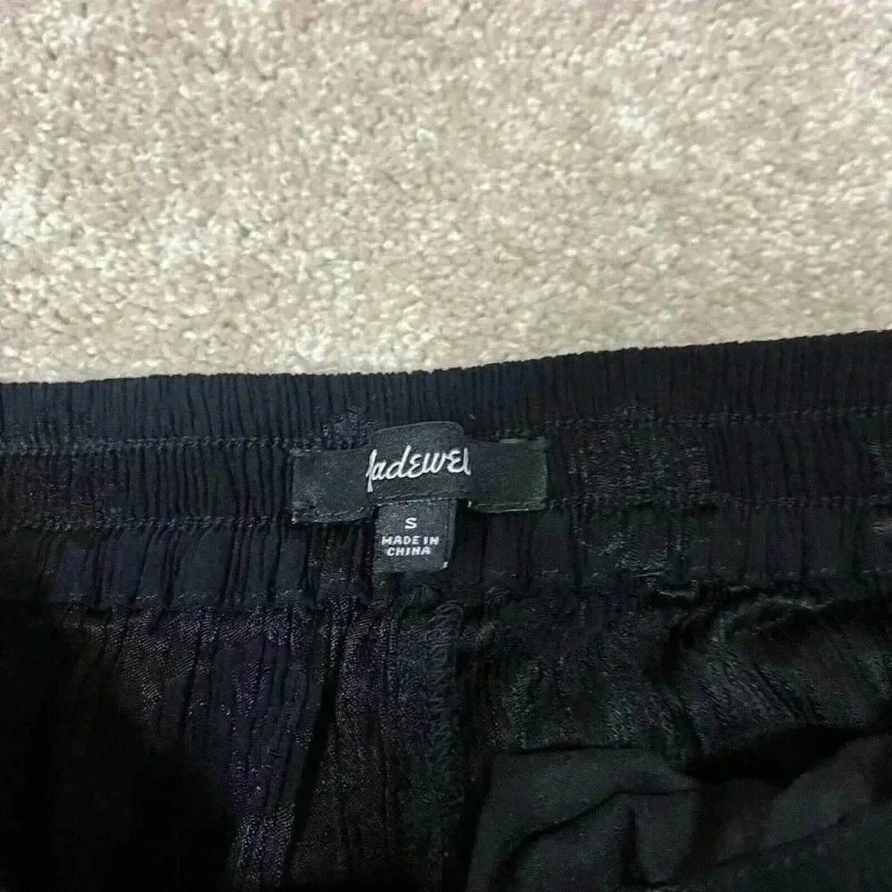 Madewell Pants Black Floral Women's Size Small Elastic Waist - Picture 5 of 10